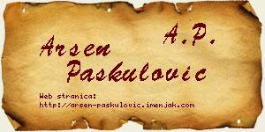 Arsen Paskulović vizit kartica